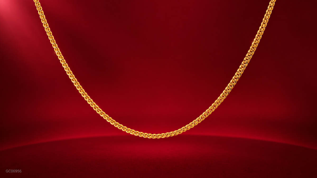 Gold Hollow Curb Link Chain