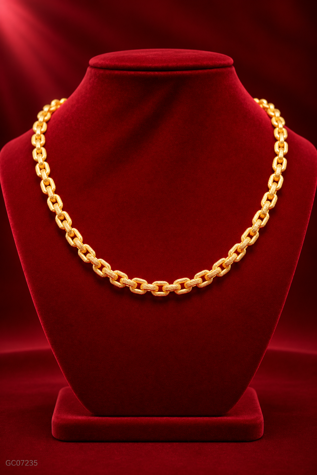 Gold Textured Belcher Chain