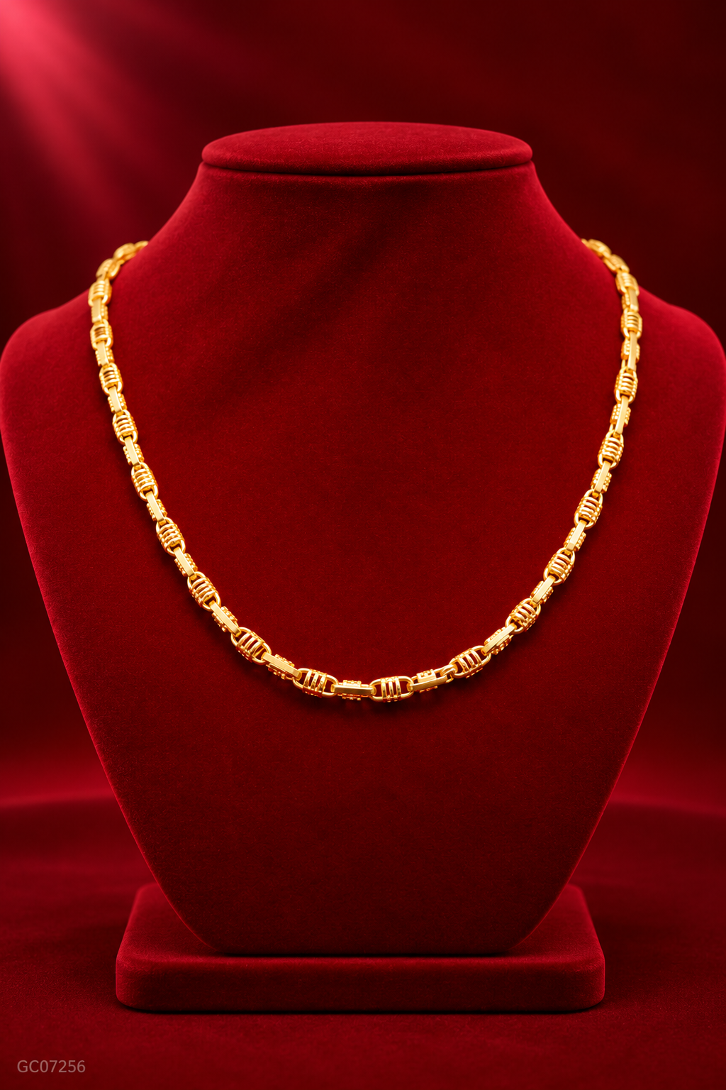 Gold Textured Bullet Link Italian Chain