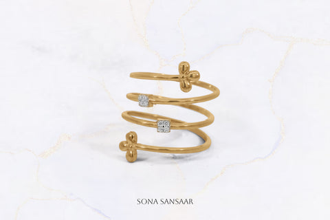 Lucky Clover Gold Ring | Sona Sansaar