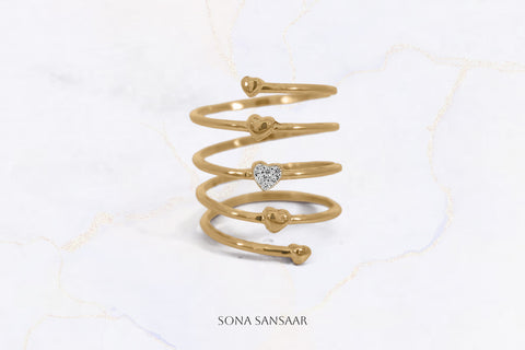 Spiraled Affection Gold Ring | Sona Sansaar