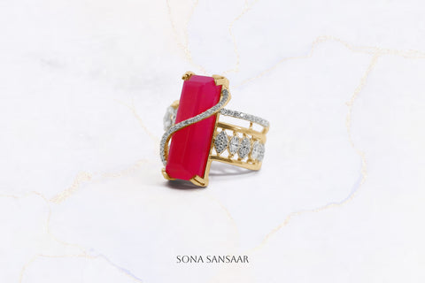 Elysian Blush Gold Ring | Sona Sansaar