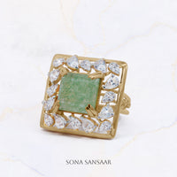 Thumbnail for Garden Square Ring | Sona Sansaar