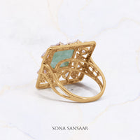 Thumbnail for Garden Square Ring | Sona Sansaar