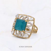 Thumbnail for Sea Matrix Aquamarine Ring | Sona Sansaar