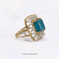 Thumbnail for Sea Matrix Aquamarine Ring | Sona Sansaar