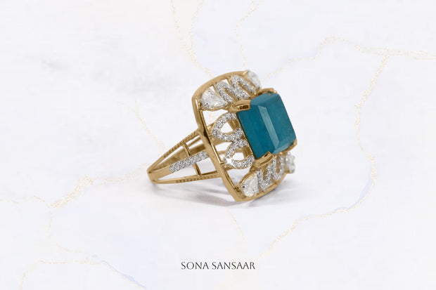 Sea Matrix Aquamarine Ring | Sona Sansaar