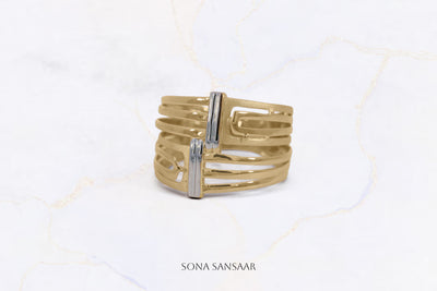 Maze Two-Tone Ring | Sona Sansaar