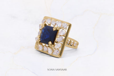 Cerulean Crown Stone Ring | Sona Sansaar