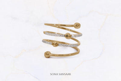 Simple Spiral Stone Ring | Sona Sansaar