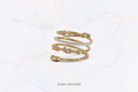 Teardrop Spiral Stone Ring | Sona Sansaar