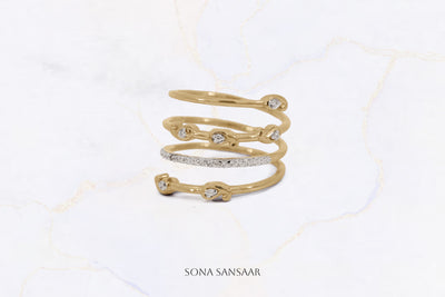 Dewdrop Spiral Stone Ring | Sona Sansaar