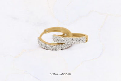 Crystal Loop Gold Bali Earrings | Sona Sansaar