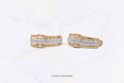Stripe Gold Bali Earrings | Sona Sansaar