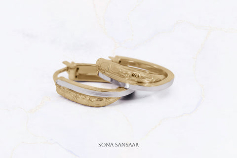 Stellar Orbit Two-Tone Bali Earrings | Sona Sansaar