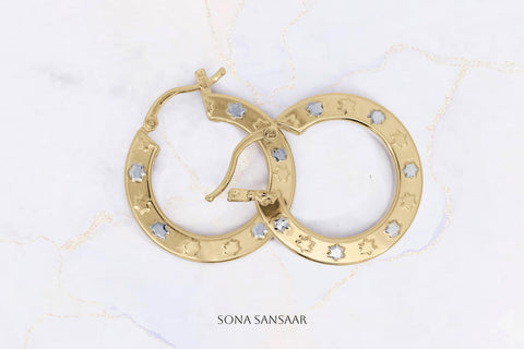Starry Two-Tone Bali Earrings | Sona Sansaar
