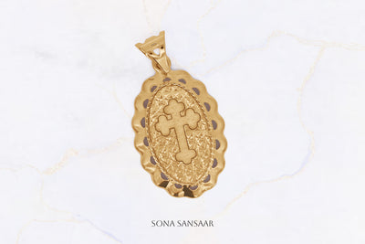 Broad Cross Medallion Pendant | Sona Sansaar