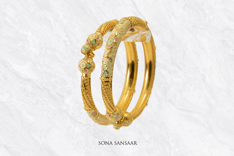 Serenity Meenakari Bangle Pair | Sona Sansaar