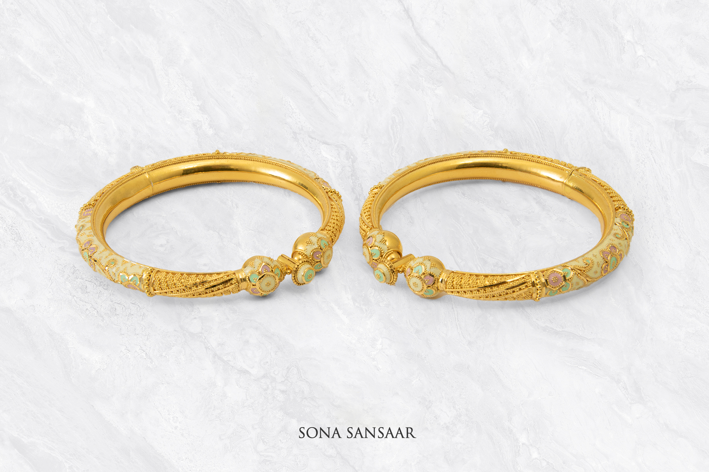 Serenity Meenakari Bangle Pair | Sona Sansaar