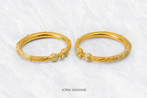 Serenity Meenakari Bangle Pair | Sona Sansaar