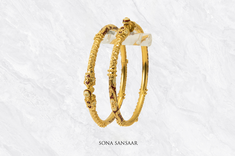 Enchanted Meenakari Bangle Pair | Sona Sansaar