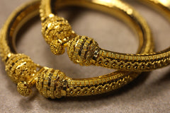 Rani Textured Gold Bangle Pair
