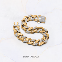 Thumbnail for 14K Gold Chain Alternating Diamond Bracelet | Sona Sansaar