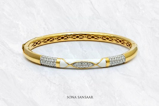 Golden Frost Diamond Bangle | Sona Sansaar