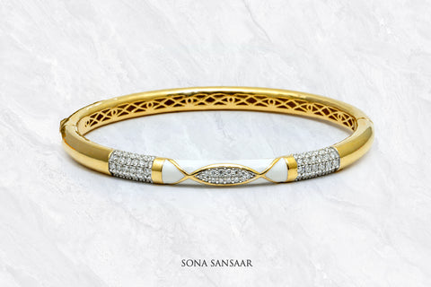 Golden Frost Diamond Bangle | Sona Sansaar