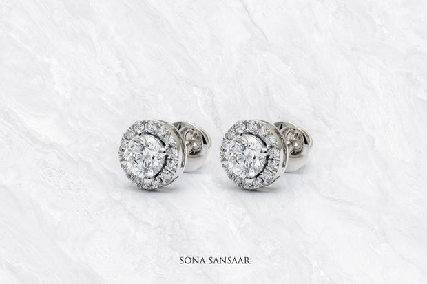 Eternal Halo Diamond Earrings | Sona Sansaar