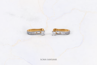 14K Gold Hoop Earrings with 0.57 ct Lab-Grown Diamonds 2 | Sona Sansaar