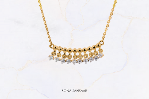 Dangling Link Diamond Necklace | Sona Sansaar