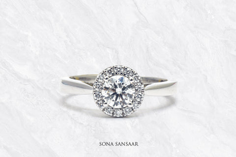 Frosted Circle Diamond Ring | Sona Sansaar