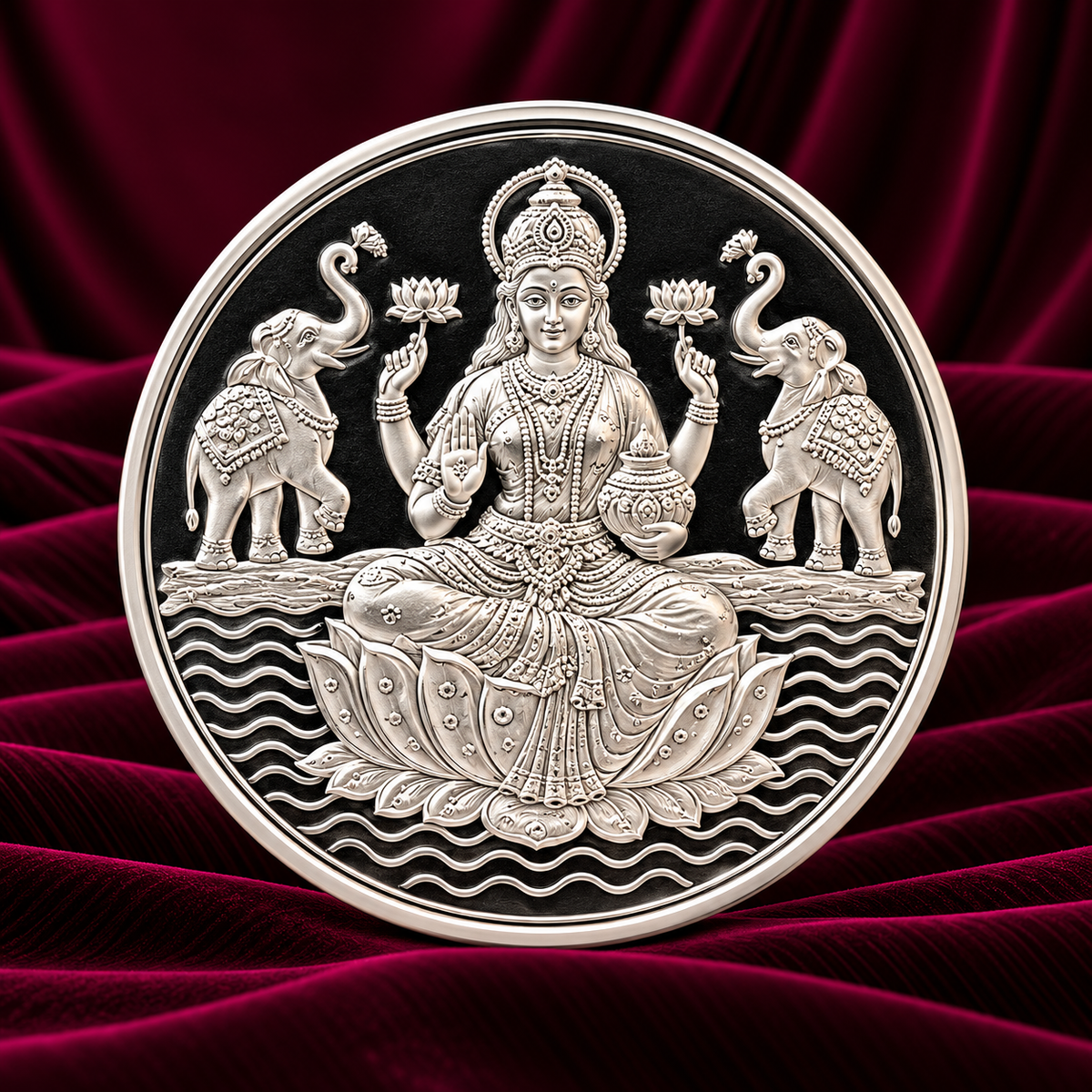 Silver Goddess Lakshmi Coin
