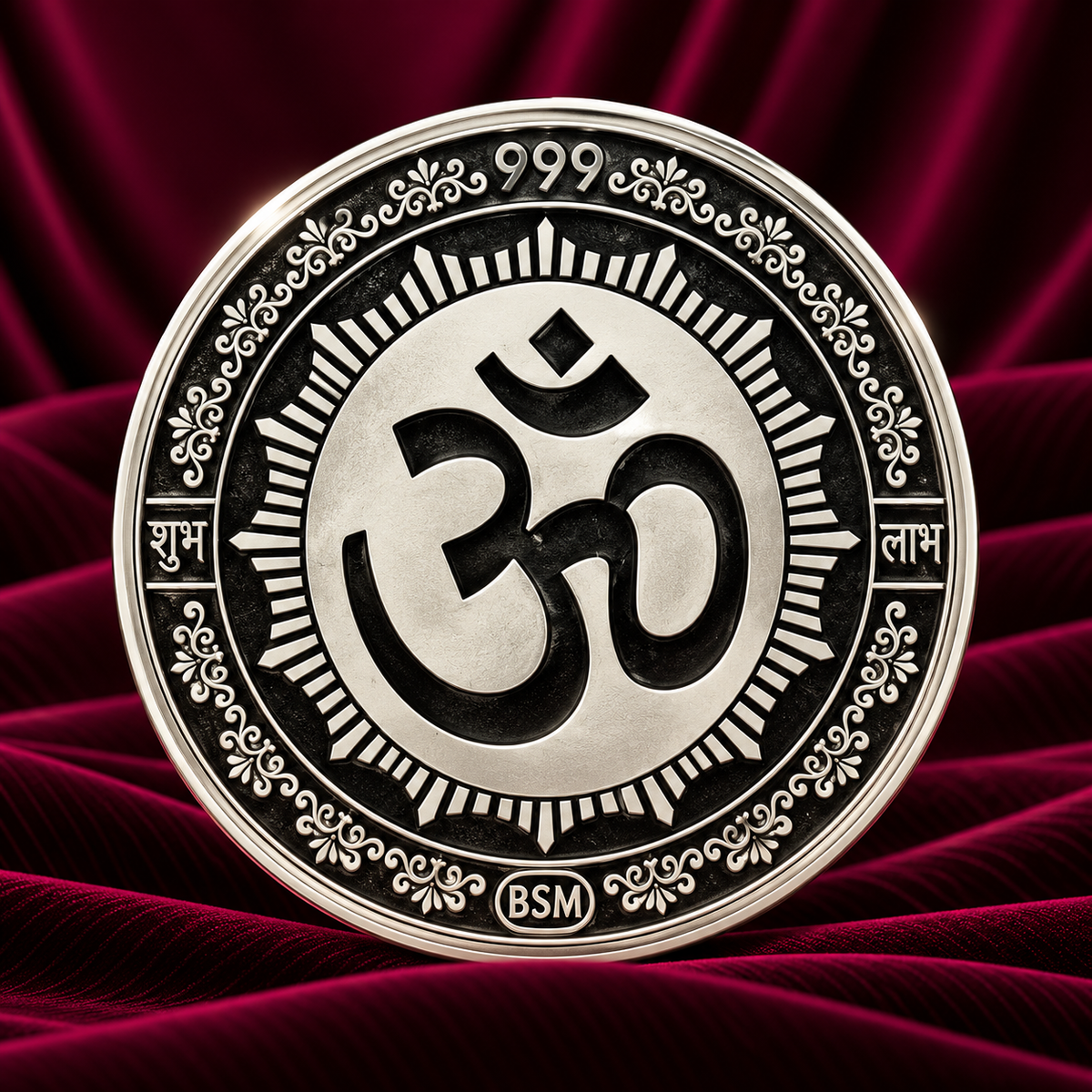 Silver Om Ganesha Coin