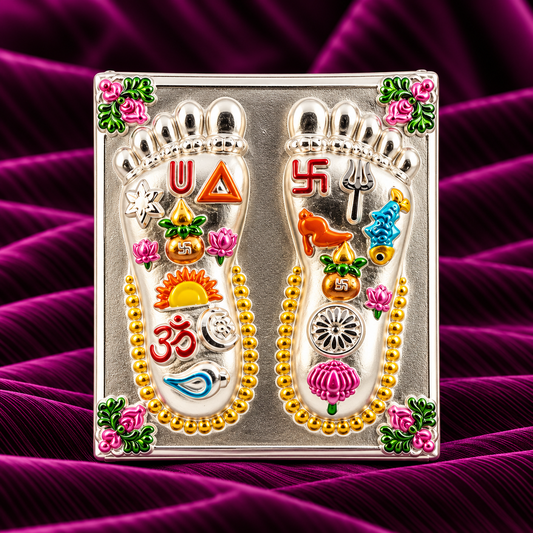 Silver Charan Paduka Plate