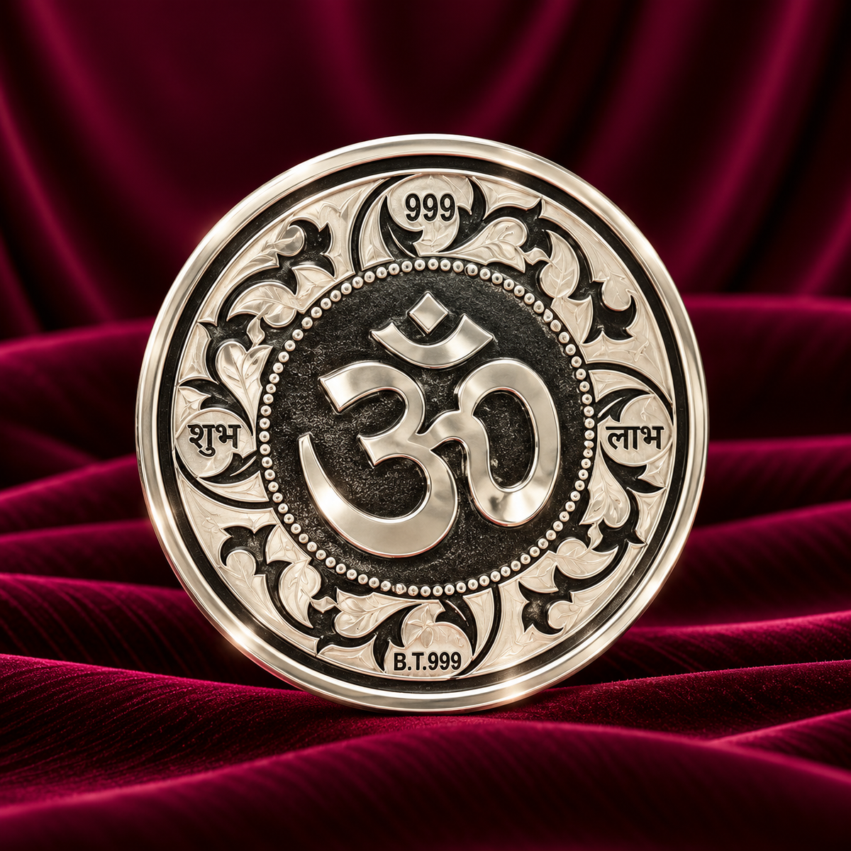 Silver Om Ganesha Coin