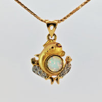 Thumbnail for 22K Yellow Gold Opal & CZ Lord Ganesh Divine Pendant