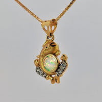 Thumbnail for 22K Yellow Gold Opal & CZ Lord Ganesh Divine Pendant