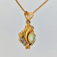 Thumbnail for 22K Yellow Gold Opal & CZ Lord Ganesh Divine Pendant
