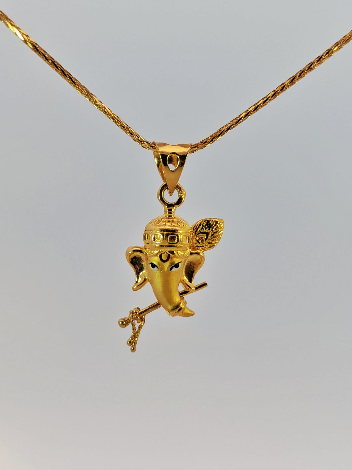22K Yellow Gold Lord Ganesh Divine Pendant