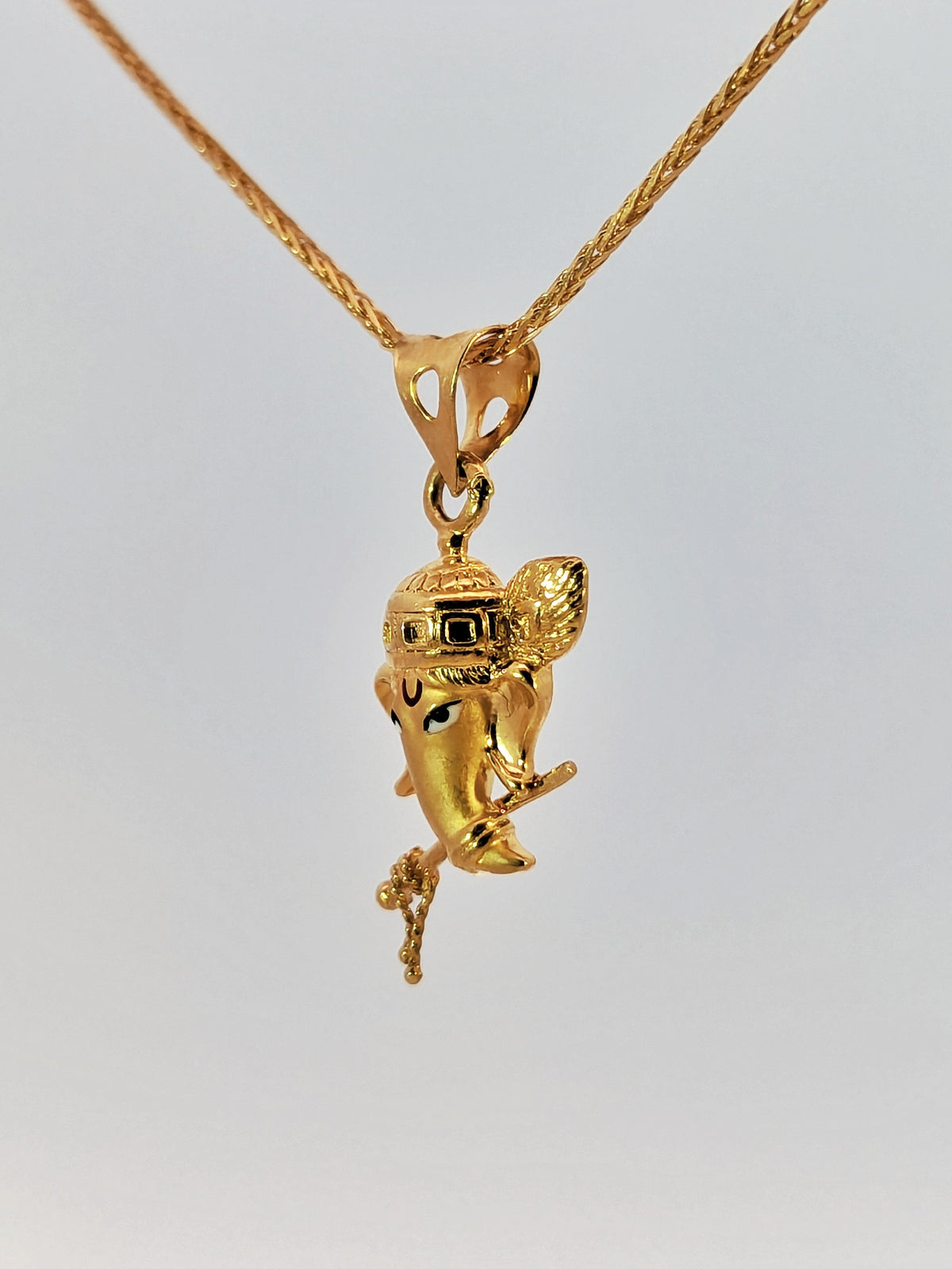 22K Yellow Gold Lord Ganesh Divine Pendant