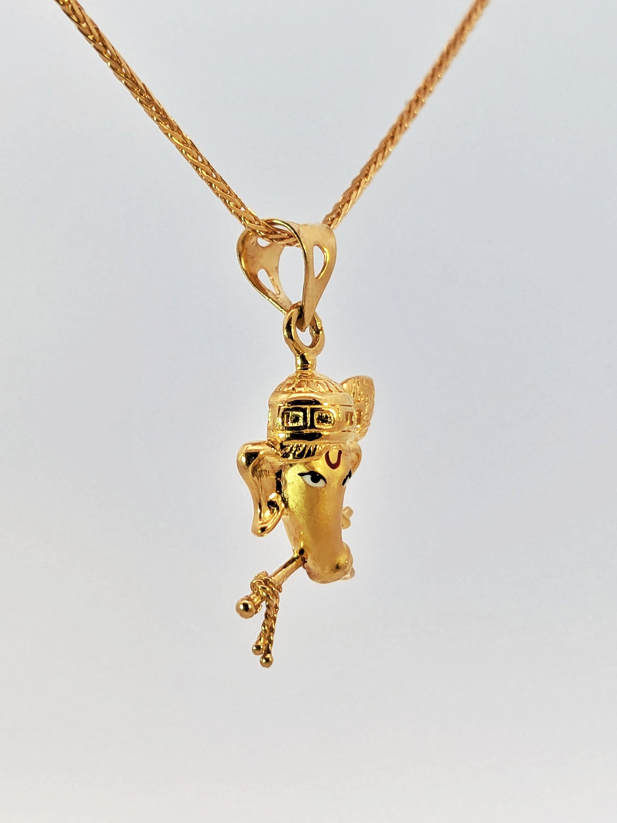 22K Yellow Gold Lord Ganesh Divine Pendant