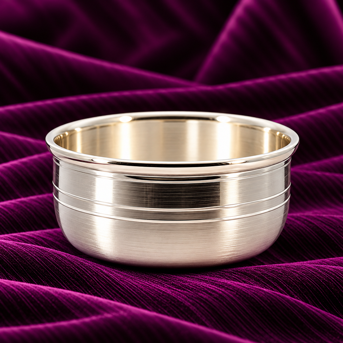 Silver Medium Round Bowl Katori