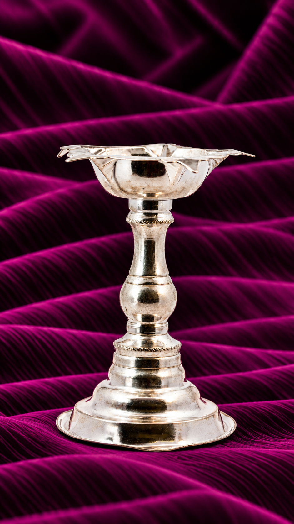 Silver Small Samai Diya Deepam Stand