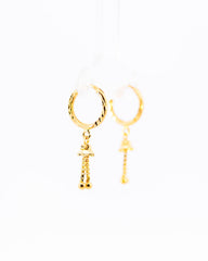 22K Gold Fancy Hoop Earrings with Hanging Jhumka Drops