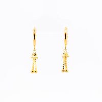 Thumbnail for 22K Gold Fancy Hoop Earrings with Hanging Jhumka Drops
