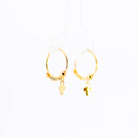 Thumbnail for 22K Gold Small Fancy Hoop Earrings | Delicate Hanging Gold Hoops NZ