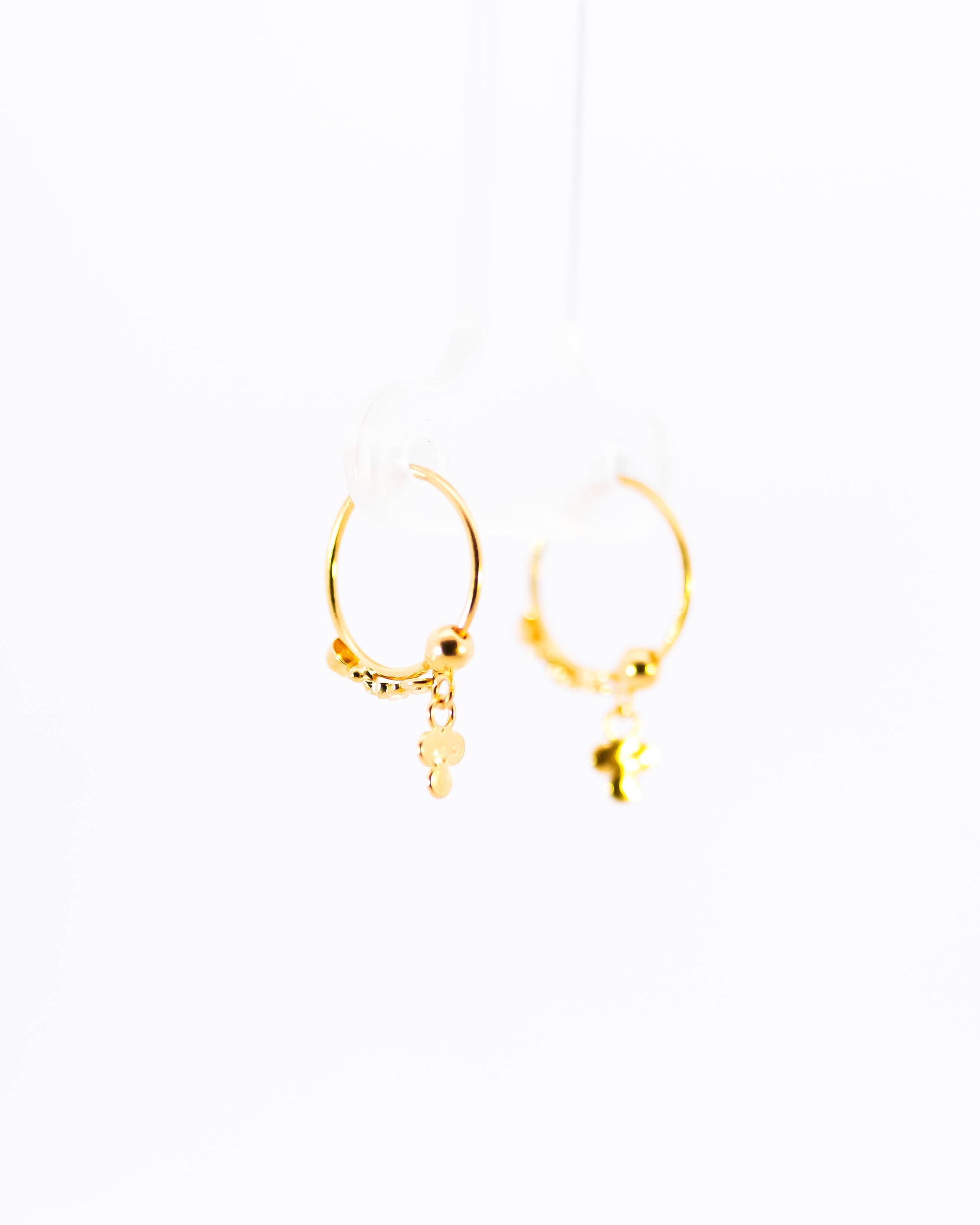 22K Gold Small Fancy Hoop Earrings | Delicate Hanging Gold Hoops NZ