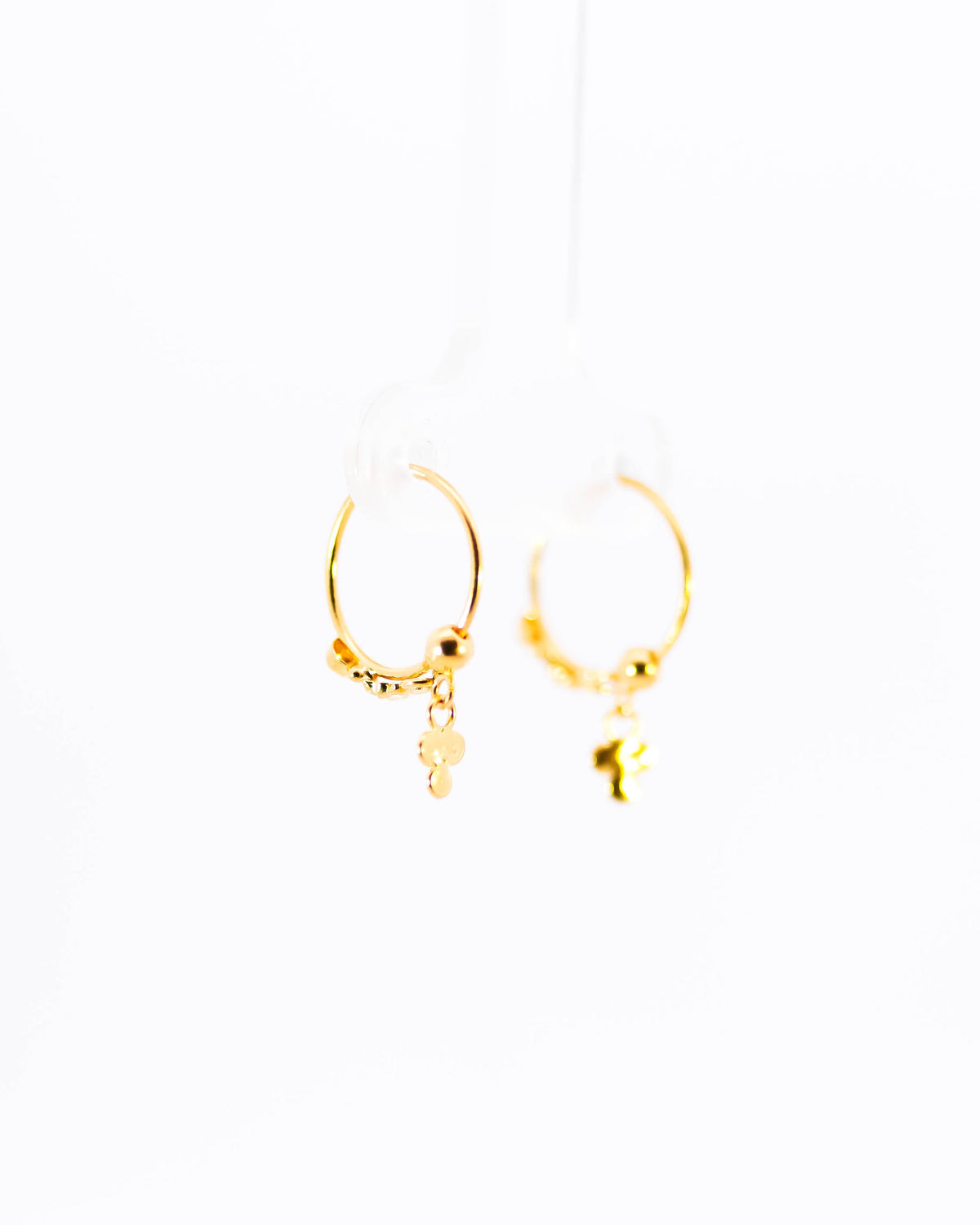 22K Gold Small Fancy Hoop Earrings | Delicate Hanging Gold Hoops NZ